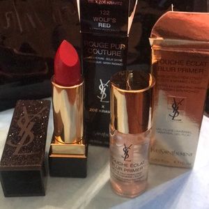 3 pc set 1 lip 1 face primer 1 make up bag